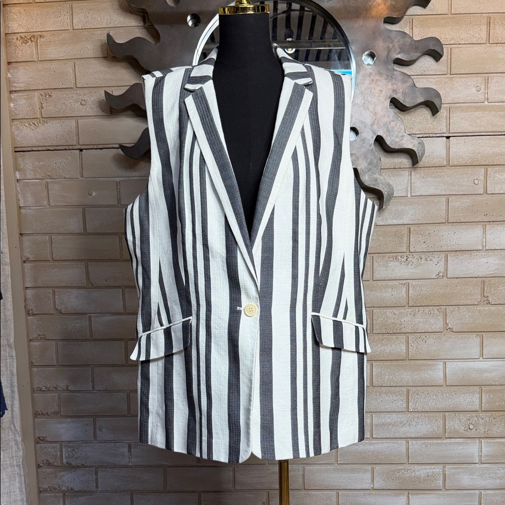 Talbots Striped Black and White Women’s  Vest